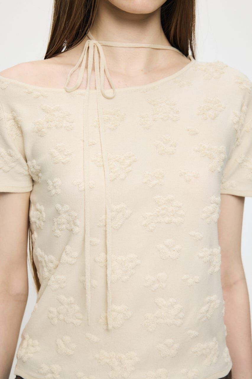 MOUSSY「FLORAL JACQUARD CUT トップス」|Tシャツ・カットソー|