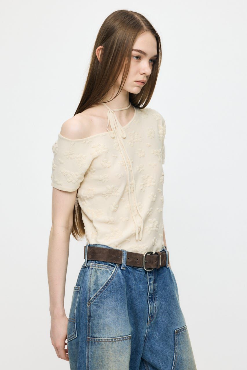 MOUSSY「FLORAL JACQUARD CUT トップス」|Tシャツ・カットソー|