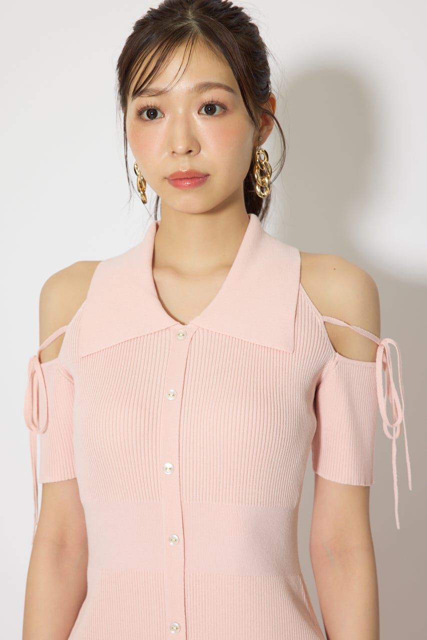 rienda「リボン付きアメスリニットワンピース」|ワンピース|