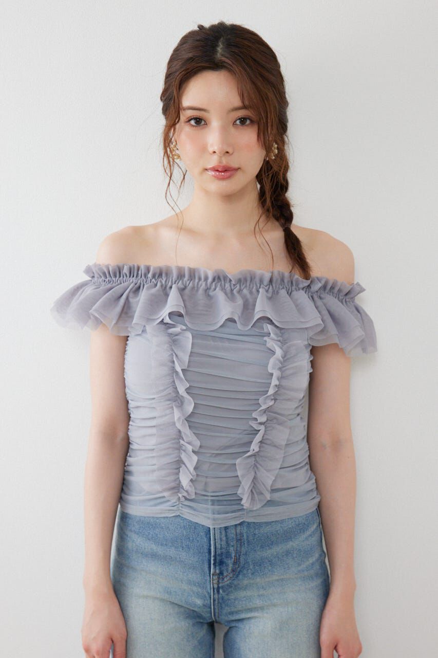 rienda「フリルオフショルカットトップス」|Tシャツ・カットソー|