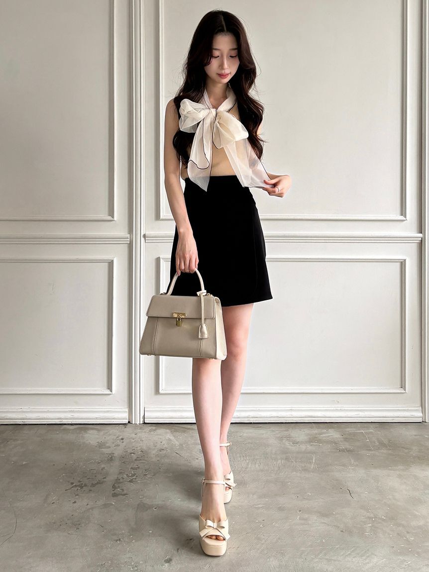 SNIDEL「アメスリボウタイニットプルオーバー」|ニット・セーター|