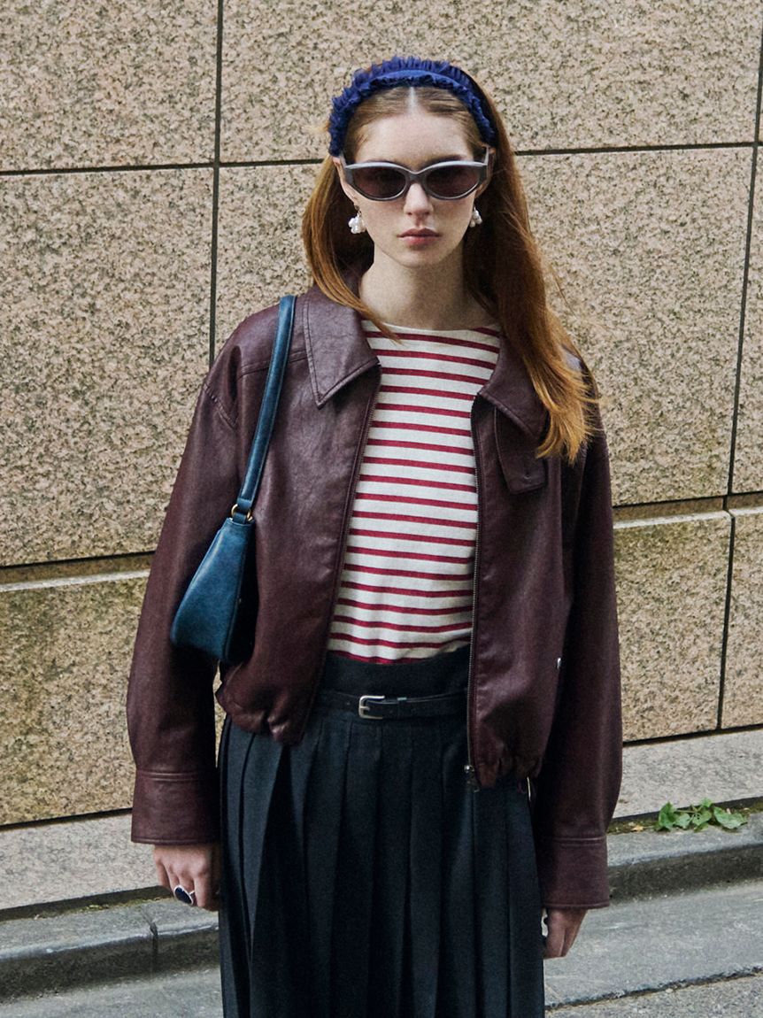 LILY BROWN「フレンチボーダーカットチュニック」|チュニック|RED