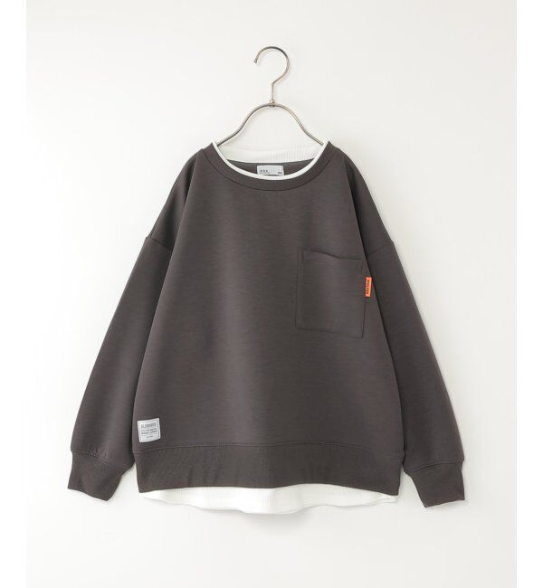 ikka kids「ダンボールポケット付レイヤープルオーバー（120~160cm）」|Tシャツ・カットソー|チャコール