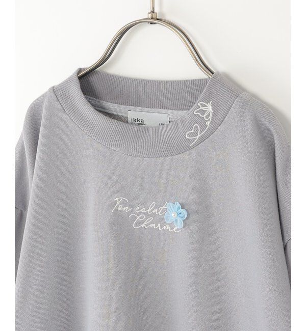 ikka kids「袖ファー花モチーフ付裏毛プルオーバー（120~160cm）」|Tシャツ・カットソー|