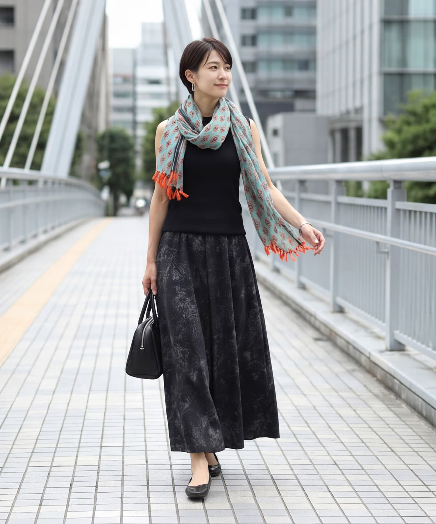 STYLE DELI「柄のシワ加工入りサマーストール」|ストール|