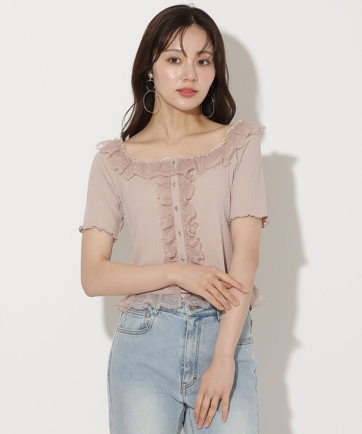 WILLSELECTION「レースフリルカットトップス」|Tシャツ・カットソー|ピンク