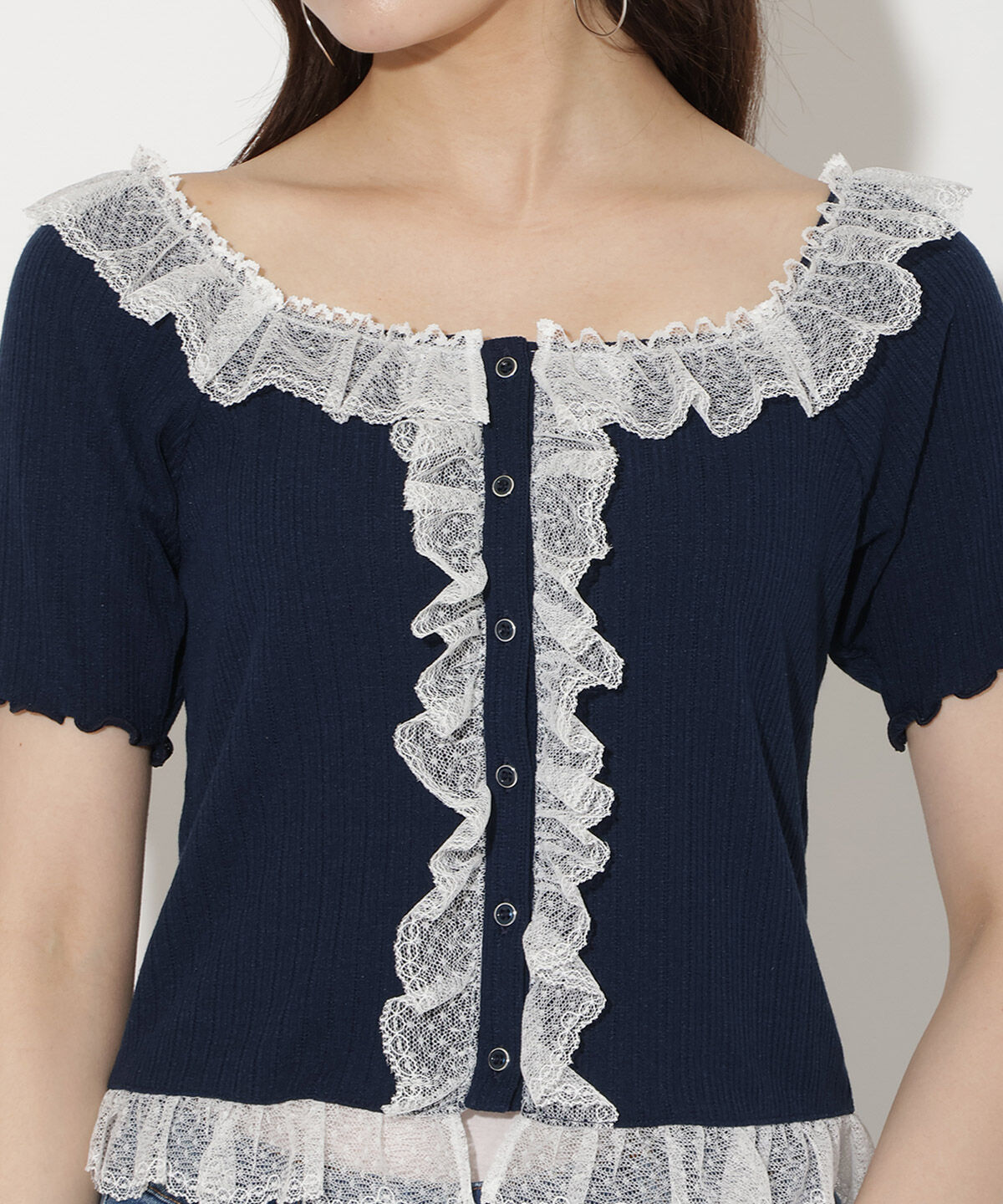WILLSELECTION「レースフリルカットトップス」|Tシャツ・カットソー|
