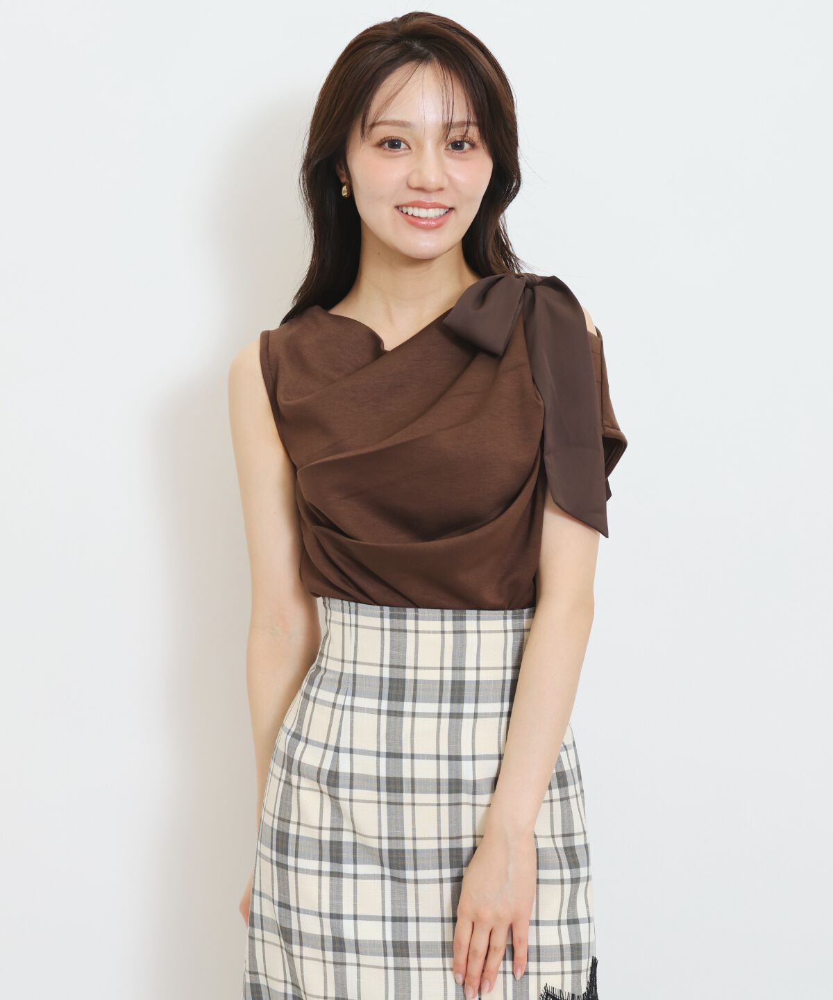 WILLSELECTION「リボンショルダードレープカットトップス」|Tシャツ・カットソー|