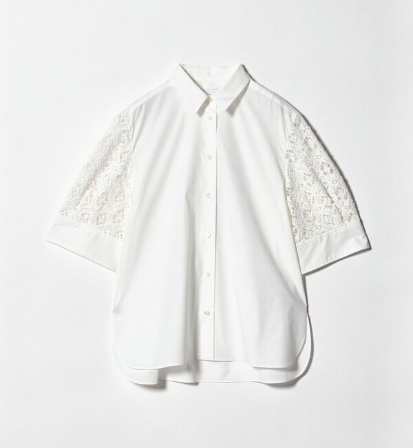UNITED ARROWS「ラッセルレース コンビ シャツ ‐ウォッシャブル‐」|シャツ・ブラウス|