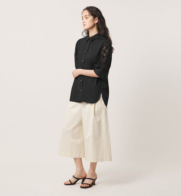 UNITED ARROWS「ラッセルレース コンビ シャツ ‐ウォッシャブル‐」|シャツ・ブラウス|