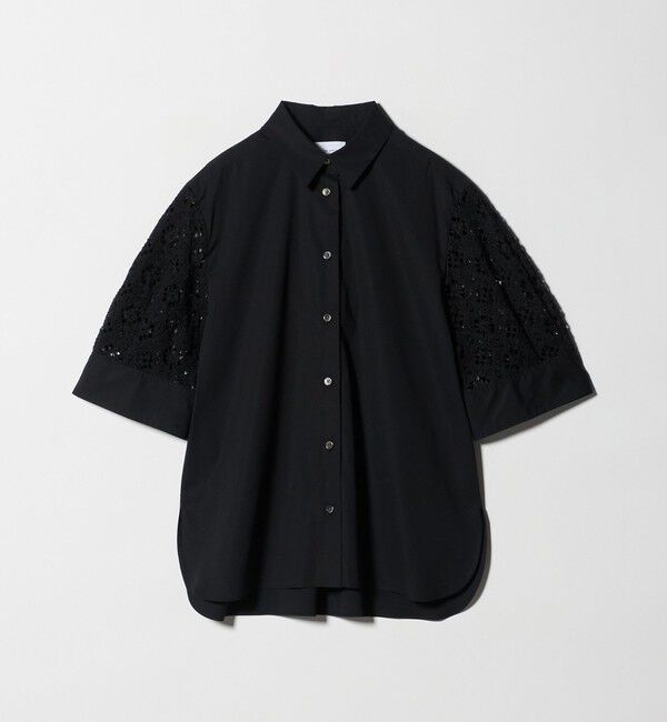 UNITED ARROWS「ラッセルレース コンビ シャツ ‐ウォッシャブル‐」|シャツ・ブラウス|