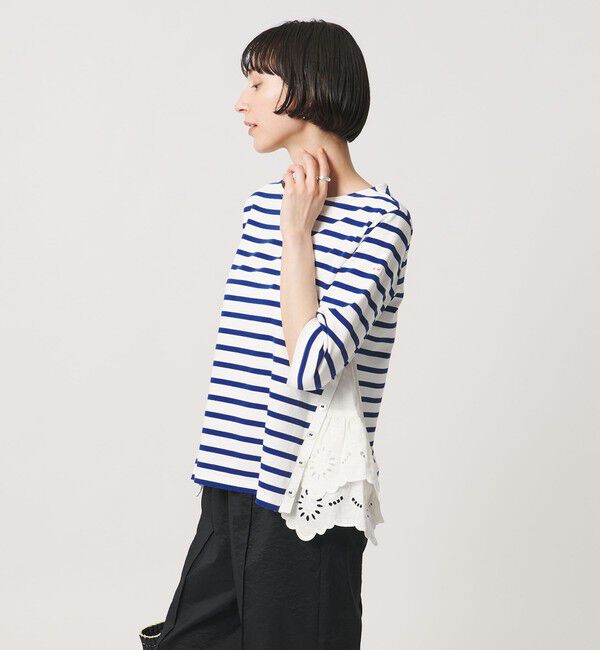 UNITED ARROWS「【別注】＜MUVEIL＞６分袖 レース ボーダー カットソー ‐united LOVE project 2026」|Tシャツ・カットソー|