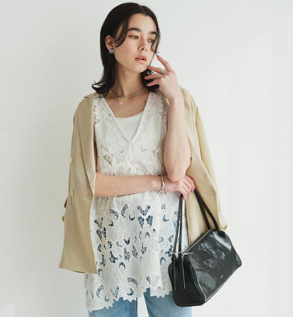 UNITED ARROWS green label relaxing「レース ノースリーブ ブラウス」|シャツ・ブラウス|WHITE