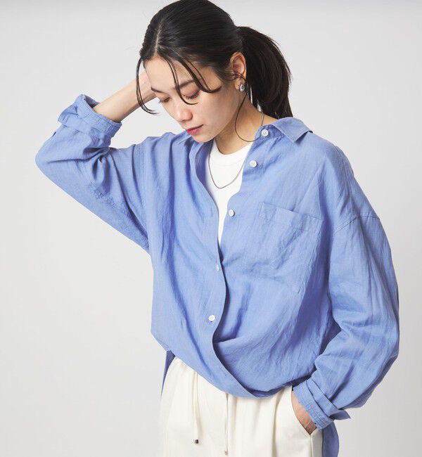 UNITED ARROWS green label relaxing「［size SHORTあり］リネン2WAYシャツ」|シャツ・ブラウス|