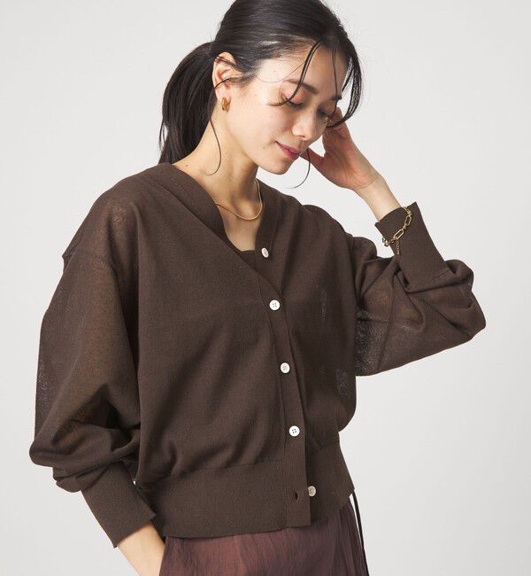 UNITED ARROWS green label relaxing「ビューティーネック2WAYカーデ ウォッシャブル」|カーディガン|