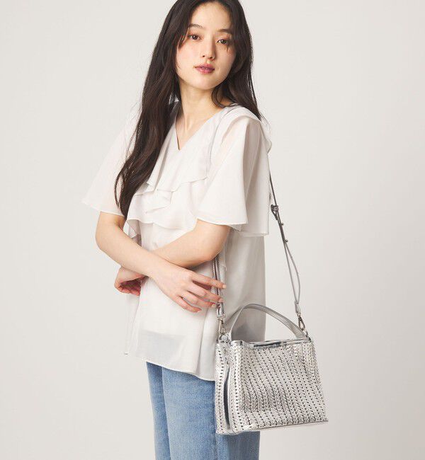 UNITED ARROWS green label relaxing「メッシュワンハンドルバッグ」|ショルダー・メッセンジャー|SILVER