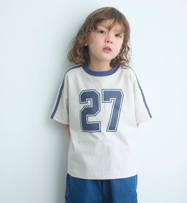 UNITED ARROWS green label relaxing「【WEB限定】ナンバープリント Tシャツ/ キッズ 100cm-160cm」|Tシャツ・カットソー|OFF WHITE