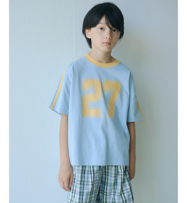 UNITED ARROWS green label relaxing「【WEB限定】ナンバープリント Tシャツ/ キッズ 100cm-160cm」|Tシャツ・カットソー|LT.BLUE