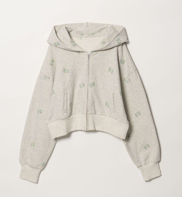 EMMEL REFINES「＜EMMEL REFINES＞EM シシュウ ショート ジップパーカー」|Tシャツ・カットソー|LT.GRAY