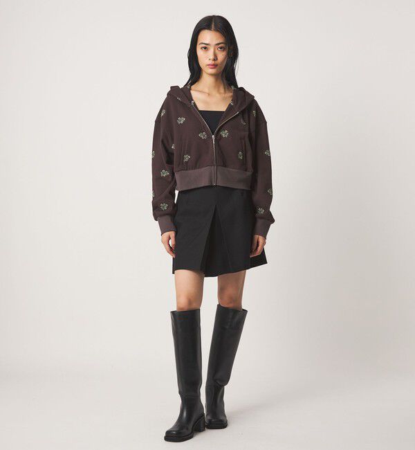 EMMEL REFINES「＜EMMEL REFINES＞EM シシュウ ショート ジップパーカー」|Tシャツ・カットソー|