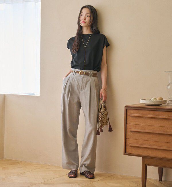 BEAUTY&YOUTH UNITED ARROWS「クルーネック フレンチスリーブ カットソー」|Tシャツ・カットソー|