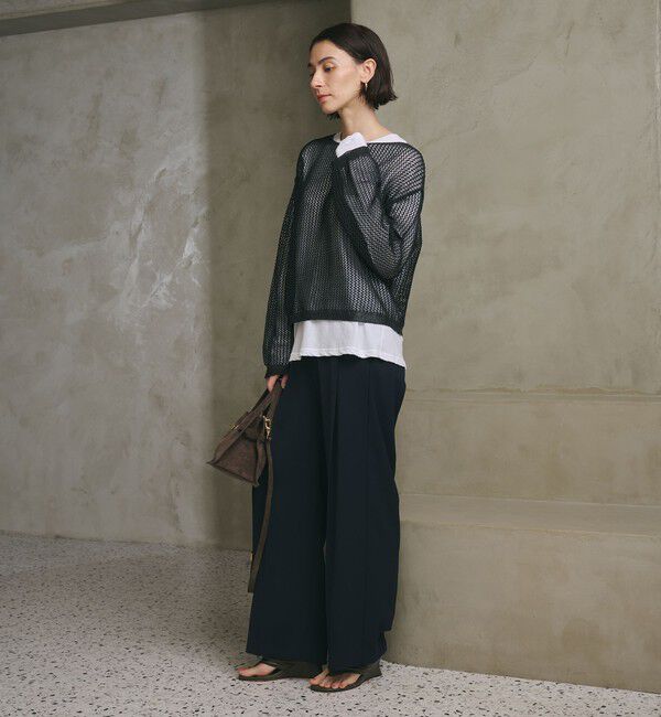 BEAUTY&YOUTH UNITED ARROWS「ペーパーメッシュ ショートワイド ニットプルオーバー ウォッシャブル」|ニット・セーター|