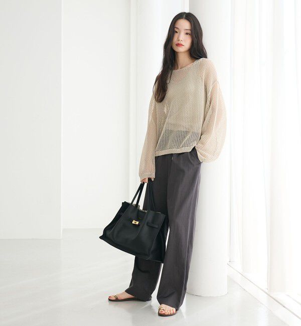 BEAUTY&YOUTH UNITED ARROWS「ペーパーメッシュ ショートワイド ニットプルオーバー ウォッシャブル」|ニット・セーター|