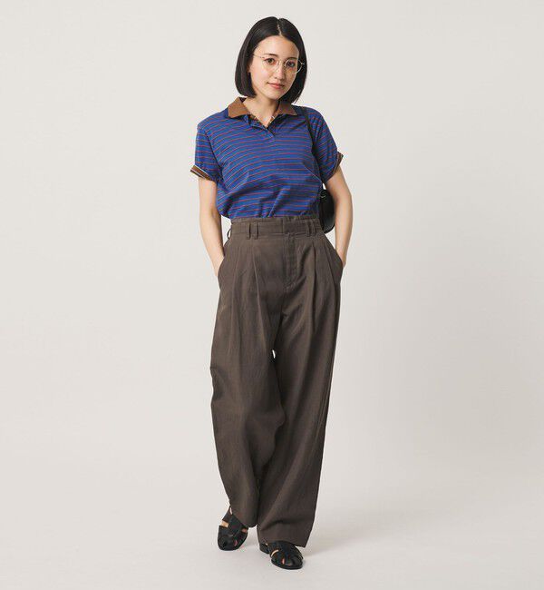 BEAUTY&YOUTH UNITED ARROWS「麻ブレンド バックゴム タック ワイドパンツ」|チノ|