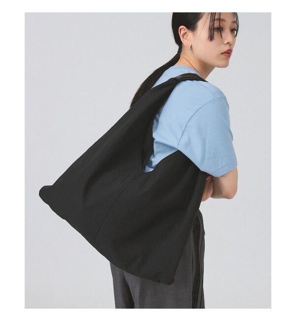 Ray BEAMS 「チェック トライアングル バッグ」|トートバッグ|BLACK