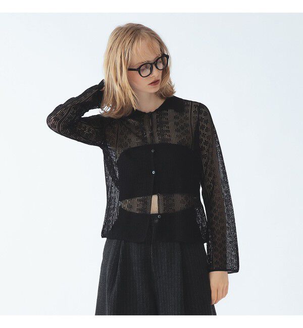 Ray BEAMS 「柄編み ニット シャツ」|シャツ・ブラウス|BLACK