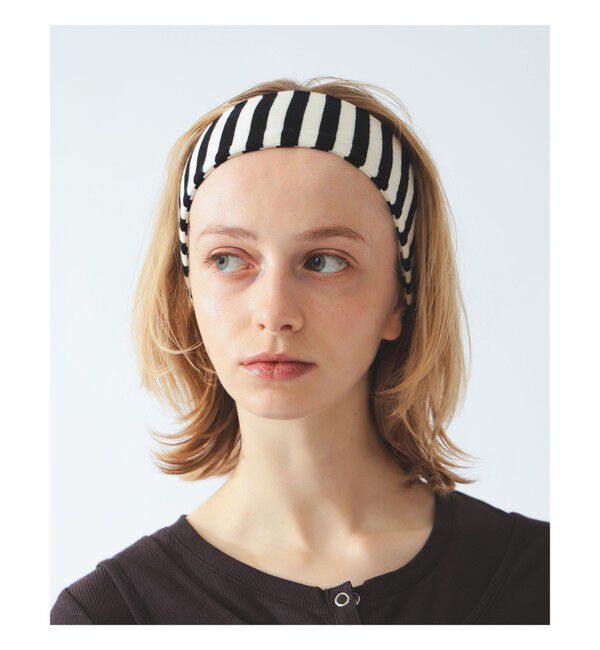 Ray BEAMS 「ボーダー ヘアバンド」|ヘアバンド|WHITE/BLACK
