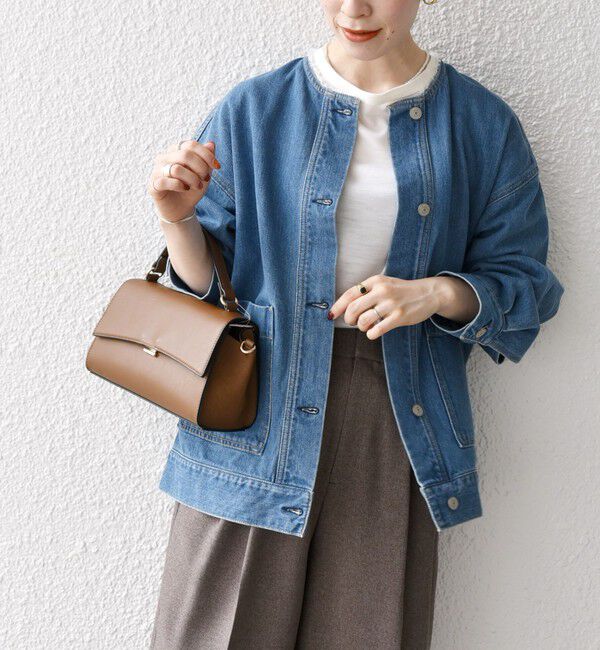 SHIPS any「《一部予約》SHIPS any: ノーカラー デニム ブルゾン［SHIPS any DENIM］」|デニムジャケット|
