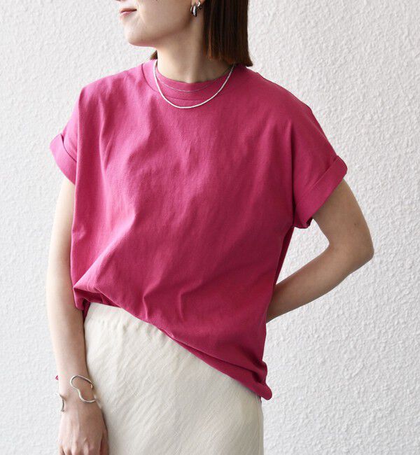 SHIPS any「SHIPS any:〈抗菌防臭/洗濯機可能〉USAコットン フレンチスリーブ TEE」|Tシャツ・カットソー|