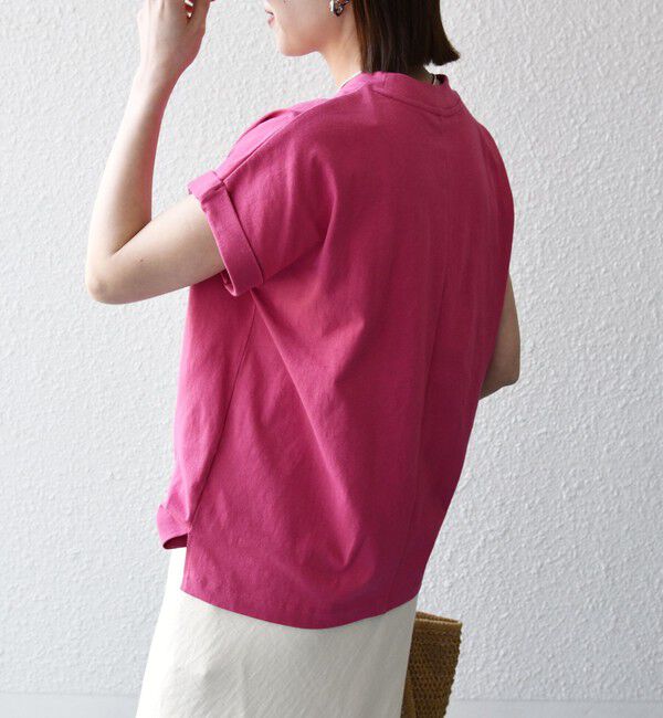 SHIPS any「SHIPS any:〈抗菌防臭/洗濯機可能〉USAコットン フレンチスリーブ TEE」|Tシャツ・カットソー|