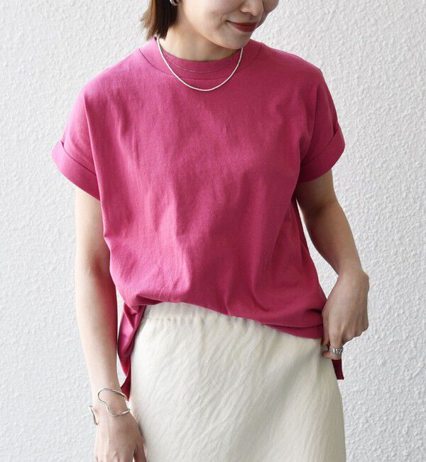 SHIPS any「SHIPS any:〈抗菌防臭/洗濯機可能〉USAコットン フレンチスリーブ TEE」|Tシャツ・カットソー|