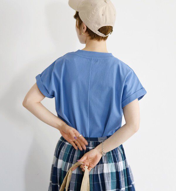 SHIPS any「SHIPS any:〈抗菌防臭/洗濯機可能〉USAコットン フレンチスリーブ TEE」|Tシャツ・カットソー|