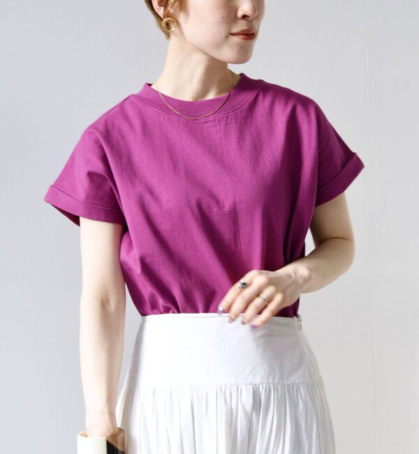 SHIPS any「SHIPS any:〈抗菌防臭/洗濯機可能〉USAコットン フレンチスリーブ TEE」|Tシャツ・カットソー|