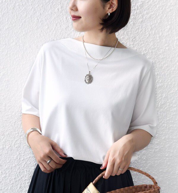 SHIPS for women「【WEB限定】〈ネックが選べる2サイズ展開〉オーガニックコットン バリエーションネック TEE」|Tシャツ・カットソー|