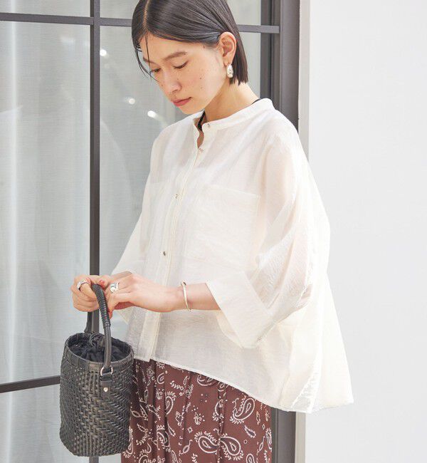 SHIPS for women「【実力派ベーシック】〈手洗い可能〉シルク混 シアー 羽織 シャツ」|シャツ・ブラウス|オフホワイト