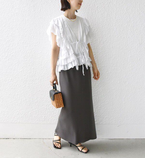 SHIPS for women「〈UVカット / 手洗い可能〉リブ ジャージー 2WAY ストレッチ スカート」|スカート|