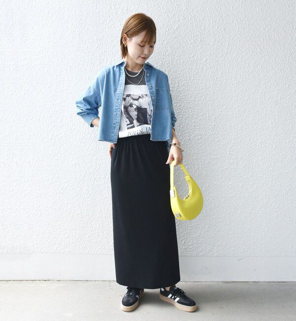 SHIPS for women「〈UVカット / 手洗い可能〉リブ ジャージー 2WAY ストレッチ スカート」|スカート|