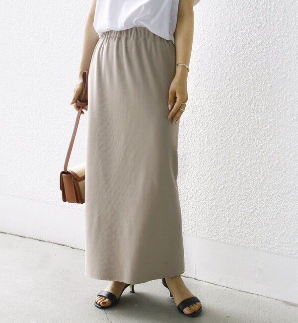 SHIPS for women「〈UVカット / 手洗い可能〉リブ ジャージー 2WAY ストレッチ スカート」|スカート|