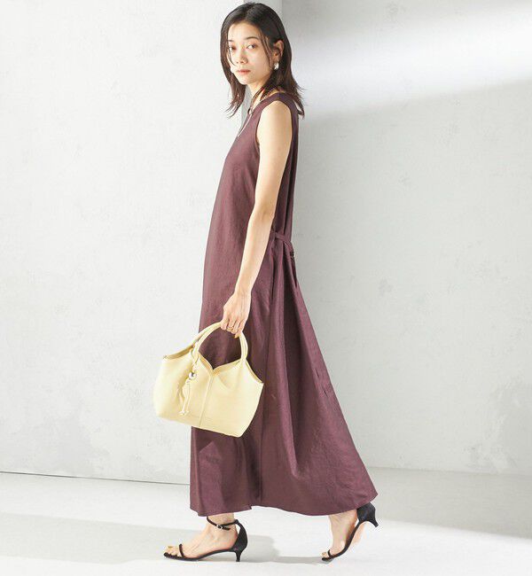 SHIPS for women「〈接触冷感/吸水速乾/防シワ〉ツイル ノースリーブ ベルト付き ワンピース」|ワンピース|