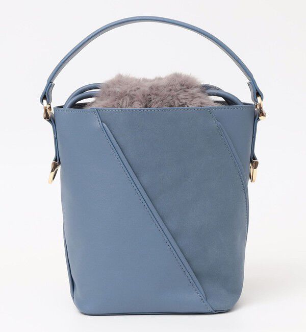 quaranciel「《一部追加予約》quaranciel: 2way コンビ バケツ ショルダーバッグ &times; フェイクファー 巾着」|ショルダー・メッセンジャー|