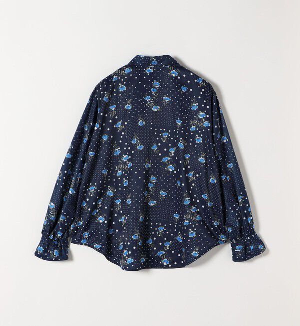 quaranciel「quaranciel:〈洗濯機可能〉ドット フラワー プリント リボンタイ シャツ」|シャツ・ブラウス|