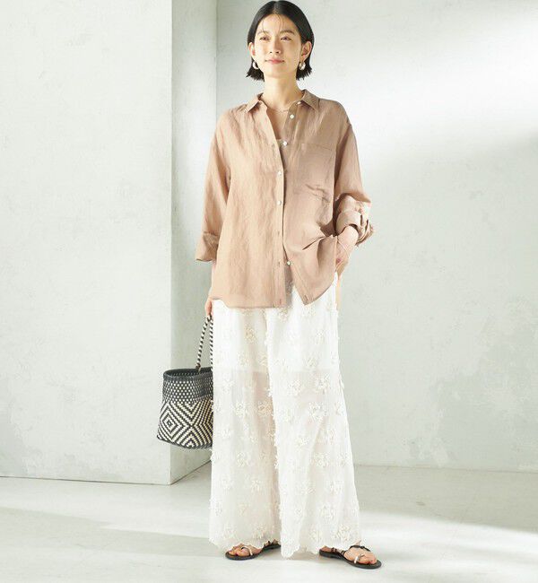 SHIPS for women「〈手洗い可能〉IMPERIAL LINEN 混 オーバー サイズ シャツ」|シャツ・ブラウス|