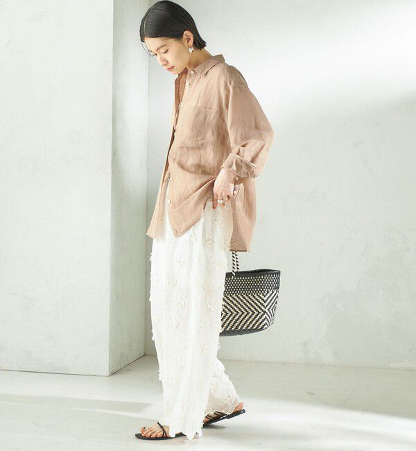 SHIPS for women「〈手洗い可能〉IMPERIAL LINEN 混 オーバー サイズ シャツ」|シャツ・ブラウス|