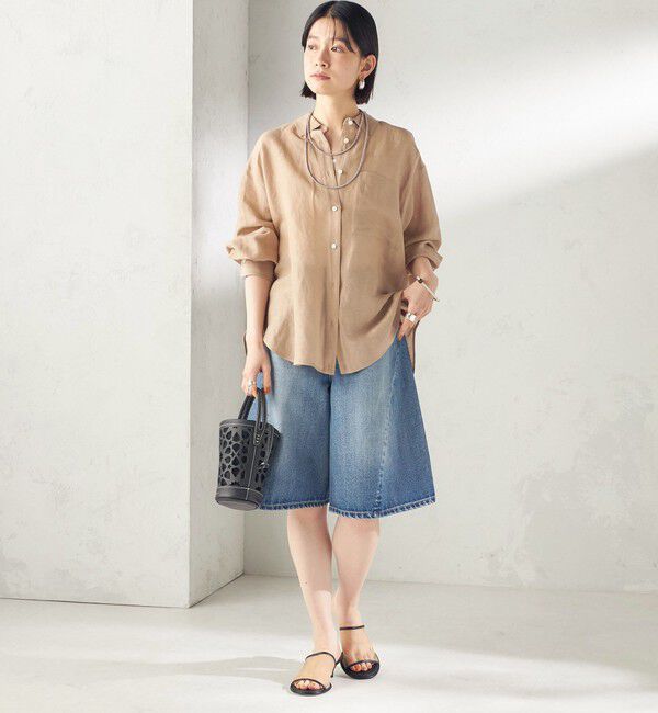 SHIPS for women「〈手洗い可能〉IMPERIAL LINEN 混 オーバー サイズ シャツ」|シャツ・ブラウス|