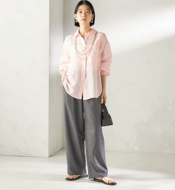SHIPS for women「〈手洗い可能〉IMPERIAL LINEN 混 オーバー サイズ シャツ」|シャツ・ブラウス|