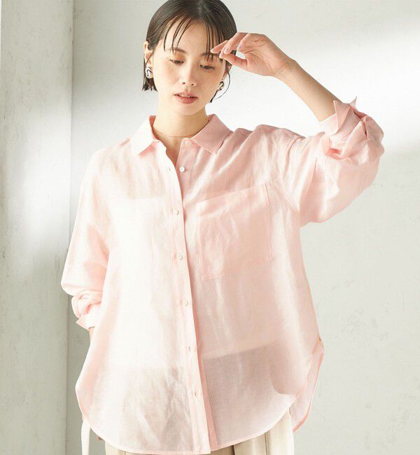 SHIPS for women「〈手洗い可能〉IMPERIAL LINEN 混 オーバー サイズ シャツ」|シャツ・ブラウス|